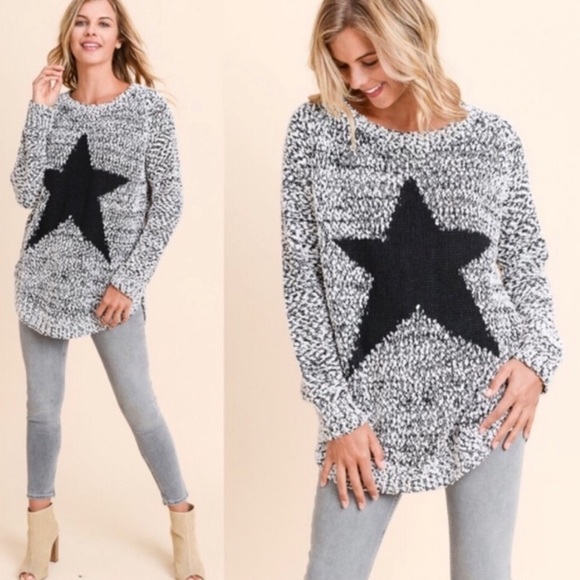 BellanBlue Sweaters - Cozy Soft Star Print Popcorn Loose Fit Sweater